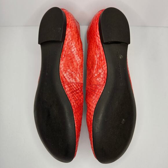 Banana Republic Red Leather Snakeskin Slip On Ballet‎ Flats Size 6.5 - Picture 4 of 9